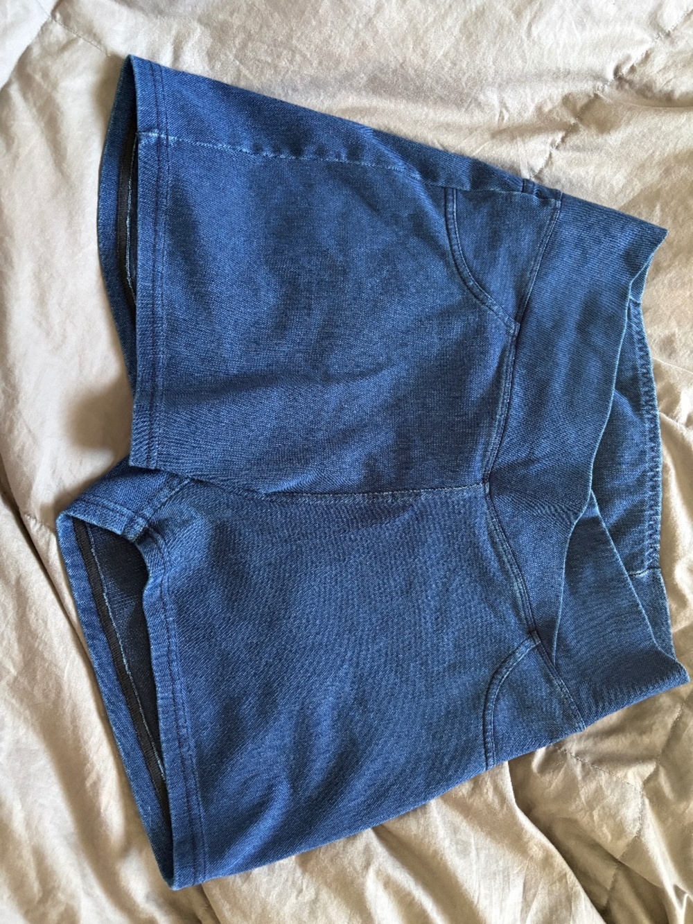Faux Denim Stretchy Shorts